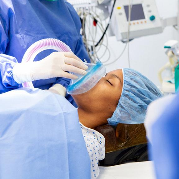 Patient receiving anesthesia