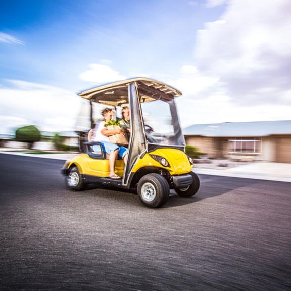 Golf cart going fast Golf cart going fast