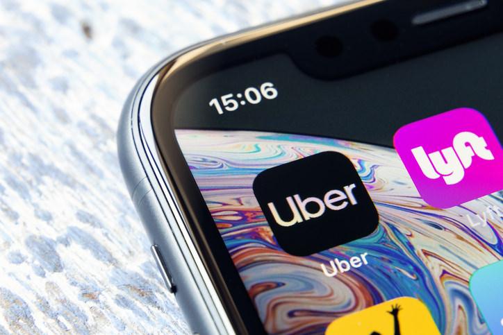 Mobile app Uber on a Apple iPhone XR Mobile app Uber on a Apple iPhone XR